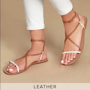 Lulu’s NWT Chrissy Colorblock Leather Sandals